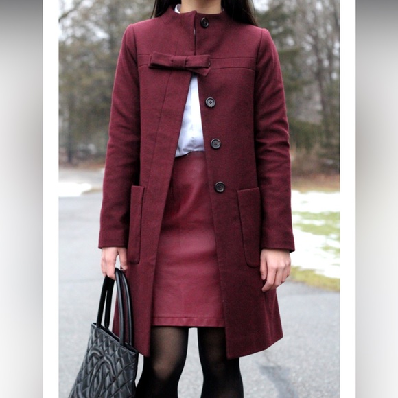 J. Crew Nello Gori Wool Cashmere bow coat - Picture 2 of 5